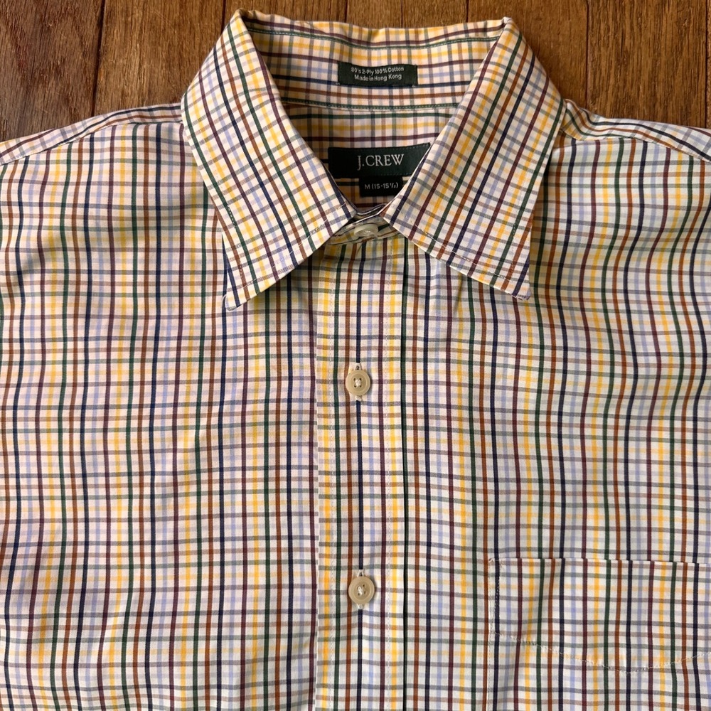 J.Crew 80s 2-Ply Plaid Button Down‎ Shirt Men's M 15-15.5 Thompsons Haberdashery